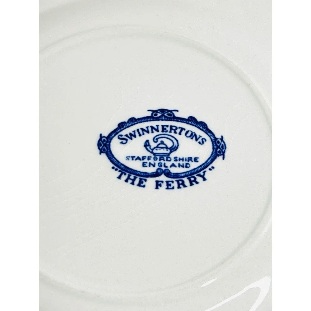 Swinnertons The Ferry Blue Transferware Bread Plate 6” England - Picture 7 of 9